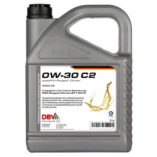 DBV Motoroel Motoroel DBV Peugeot Citroen PSA C2 0W 30 5 Liter 15238592