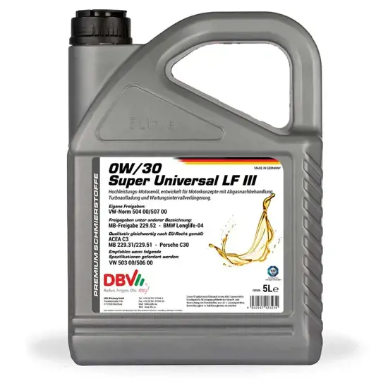 DBV Motoroel Motoroel DBV Super VW Audi 0W 30 5 Liter 15238587