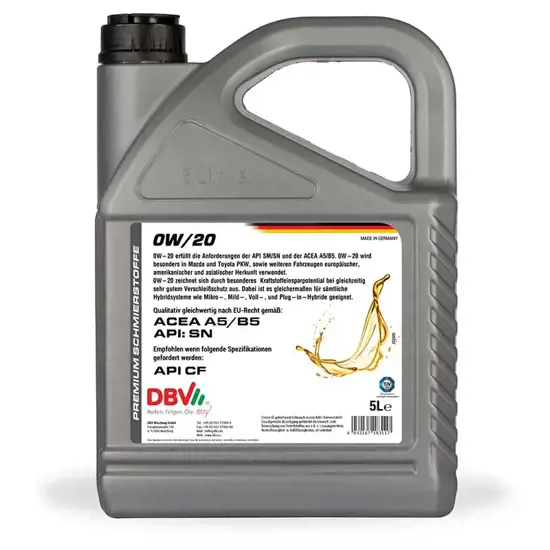 DBV Motoroel Motoroel DBV synthetisch 0W 20 5 Liter 15238594