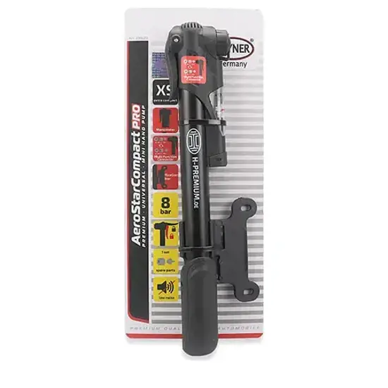 HEYNER Aerostarcompact Pro Premium Mini Handpumpe mit Manometer 15397748