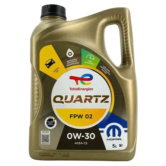 Total Total Quartz Mopar FPW02 0W 30 5 Liter 15452898